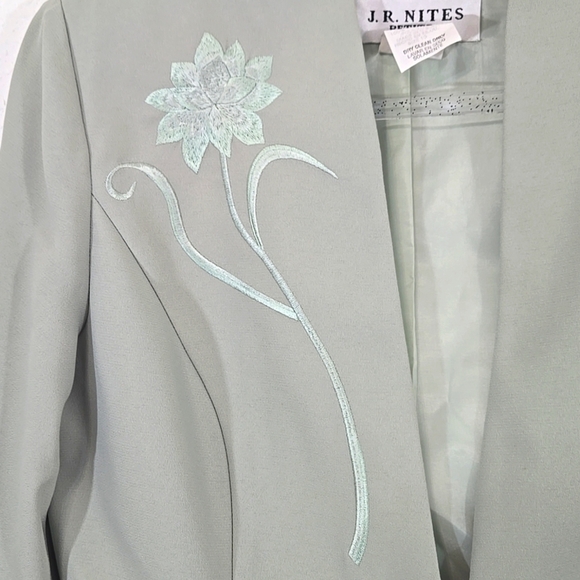 Mint Green J.R. Nites by Caliendo Vintage Sleeveless Dress w/Jacket, 10P - Picture 9 of 13